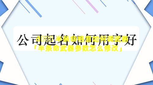 🍁 半条命格雷如何调武器「半条命武器参数怎么修改」